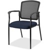 Lorell Mesh Back Stackable Guest Chair - Forte Cadet Seat - Black Frame - 1 Each