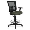 Lorell Mesh Back Drafting Stool - Perfection Olive Green Seat - Black Frame - 1 Each