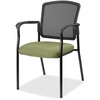 Lorell Mesh Back Stackable Guest Chair - Fuse Cress Seat - Black Frame - 1 Each