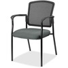 Lorell Mesh Back Stackable Guest Chair - Expo Fog Seat - Black Frame - 1 Each