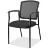 Lorell Mesh Back Stackable Guest Chair - Expo Tuexdo Seat - Black Frame - 1 Each