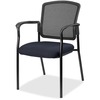 Lorell Mesh Back Stackable Guest Chair - Perfection Navy Seat - Black Frame - 1 Each