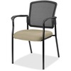 Lorell Mesh Back Stackable Guest Chair - Forte Pumice Seat - Black Frame - 1 Each