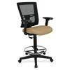 Lorell Mesh Back Drafting Stool - Perfection Beige Seat - Black Frame - 1 Each