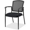 Lorell Mesh Back Stackable Guest Chair - Insight Ebony Seat - Black Frame - 1 Each