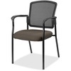 Lorell Mesh Back Stackable Guest Chair - Shire Stonewall Seat - Black Frame - 1 Each