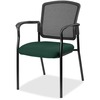 Lorell Mesh Back Stackable Guest Chair - Insight Forest Seat - Black Frame - 1 Each