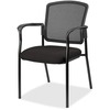 Lorell Mesh Back Stackable Guest Chair - Perfection Black Seat - Black Frame - 1 Each
