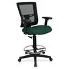 Lorell Mesh Back Drafting Stool - Insight Forest Seat - Black Frame - 1 Each