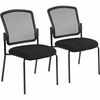 Eurotech Dakota 2 7014 Guest Chair - Ebony Fabric Seat - Steel Frame - Four-legged Base - 1 Each