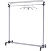 Alba Upper Shelf Double-sided Garment Rack - 50 x Coat - 66.9" Height x 19.7" Width59.1" Length%Floor - Caster, Sturdy - Silver - Steel, Plastic - 1 E