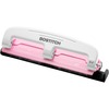 Bostitch EZ Squeeze&trade; InCourage 12 Three-Hole Punch - 3 Punch Head(s) - 12 Sheet - 9/32" Punch Size - Round Shape - 3" x 1.6" - Pink, White