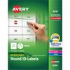 Avery&reg; Multiuse Removable Labels - - Width1" Diameter - Removable Adhesive - Round - Laser, Inkjet - White - Paper - 63 / Sheet - 15 Total Sheets 