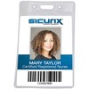 SICURIX Vinyl Punched ID Badge Holders - Vertical - Vertical - 3.5" x 2.5" x - Vinyl - 50 / Pack - Clear