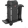 Rubbermaid Commercial High Security Cleaning Cart - Aluminum, Plastic - x 22" Width x 48.3" Depth x 53.5" Height - Black - 1 Each