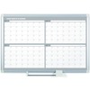 MasterVision MasterVision Dry-erase 4-month Planner - Monthly - 4 Month - 36" x 24" Sheet Size - White, Silver - Aluminum, Porcelain - Accessory Tray,