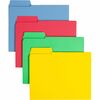 Smead SuperTab 1/3 Tab Cut Letter Recycled Top Tab File Folder - 8 1/2" x 11" - 3 Internal Pocket(s) - Blue, Red, Green, Yellow - 10% Recycled - 12 / 