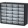 Akro-Mils 24-Drawer Plastic Storage Cabinet - 24 Drawer(s) - 15.8" Height6.4" Depth x 20" Length - Floor - Stackable, Finger Grip, Unbreakable - Black