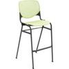 KFI Barstool with Polypropylene Seat and Back - Lime Green Polypropylene Seat - Lime Green Polypropylene Back - Silver Frame - 1 Each