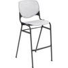 KFI Barstool with Polypropylene Seat and Back - Light Gray Polypropylene Seat - Light Gray Polypropylene Back - Silver Frame - 1 Each