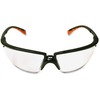 3M Privo Unisex Protective Eyewear - Standard Size - Ultraviolet Protection - Orange - Clear Lens - Black Frame - Comfortable, Anti-fog, UV Resistant,