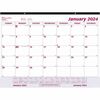 Brownline Vinyl Strip Monthly Desk Pad - Julian Dates - Monthly - 12 Month - January 2024 - December 2024 - 1 Month Single Page Layout - 22" x 17" She