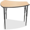 MooreCo Economy Shapes Desk - Fusion Maple Curved Top - Four Leg Base - 4 Legs - 28.75" Table Top Width x 27.25" Table Top Depth - 29" Height - Assemb