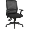 Lorell Executive High-Back Mesh Multifunction Office Chair - Black Fabric Seat - Black Back - Steel Frame - 5-star Base - Black - 1 Each