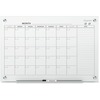 Quartet Infinity Glass Dry-Erase Calendar Board - Monthly - 1 Month - White - Tempered Glass - 24" Height x 36" Width - Magnetic, Durable, Stain Resis