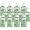 PURELL&reg; Hand Sanitizer Gel - 12 fl oz (354.9 mL) - Pump Bottle Dispenser - Kill Germs - Hand, Skin - Clear - Non-sticky, Residue-free - 12 / Carto