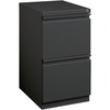 Lorell 20" File/File Mobile File Cabinet with Full-Width Pull - 15" x 19.9" x 27.8" - 2 x Drawer(s) for File - Letter - Recessed Drawer, Security Lock