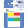 Sparco 1" Durable Tabs - Write-on Tab(s) - 1" Tab Height - Assorted Tab(s) - Durable, Tear Resistant, Curl Resistant, Repositionable, Removable - 80 /
