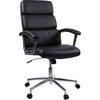 Lorell High-back Office Chair - Black Bonded Leather Seat - Black Bonded Leather Back - 1 Each