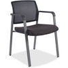 Lorell Guest Chair - Black Fabric, Plastic Seat - Black Back - Black - 1 Each