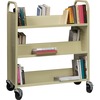 Lorell Double-sided Book Cart - 6 Shelf - 200 lb Capacity - 5" Caster Size - Steel - x 36" Width x 19" Depth x 46" Height - Putty - 1 Each