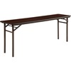 Lorell Mahogany Folding Banquet Table - Mahogany Rectangle Top x 72" Table Top Width x 18" Table Top Depth x 0.62" Table Top Thickness - 29" Height