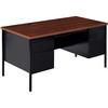 Lorell Fortress Series Double-Pedestal Desk - Rectangle Top - 60" Table Top Width x 30" Table Top Depth x 1.12" Table Top Thickness - 29.50" HeightAss