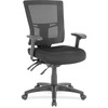 Lorell Mid-back Mesh Office Chair - Black Fabric Seat - Black Nylon Back - 5-star Base - Black - 1 Each