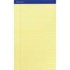Ampad Writing Pad - 50 Sheets - Stapled - 0.34" Ruled - 15 lb Basis Weight - Legal - 8 1/2" x 14" - Canary Yellow Paper - Dark Blue Binding - Perforat