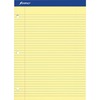 Ampad Double Sheet Writing Pad - 100 Sheets - 0.34" Ruled - 15 lb Basis Weight - Letter - 8 1/2" x 11"8.5" x 11.8" - Canary Yellow Paper - Micro Perfo
