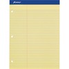 Ampad Double Sheet Writing Pad - 100 Sheets - 0.34" Ruled - 15 lb Basis Weight - Letter - 8 1/2" x 11"8.5" x 11.8" - Canary Yellow Paper - Micro Perfo