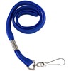 SICURIX Flat Metal Hook Lanyard - 100 / Pack - 0.4" Width x 36" Length - Blue