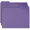 Business Source 1/3 Tab Cut Recycled Top Tab File Folder - Purple - 10% Recycled - 100 / Box