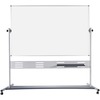 MasterVision Magnetic Dry Erase 2-sided Easel - 72" (6 ft) Width x 48" (4 ft) Height - White Lacquered Steel Surface - Silver Aluminum Frame - Rectang