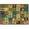 Carpets for Kids Learning Blocks Nature Design Rug - 70" Length x 53" Width - Rectangle