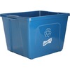 Genuine Joe 14-Gallon Recycling Bin - 14 gal Capacity - Rectangular - Durable, Lightweight - 14.5" Height x 19.5" Width x 15.4" Depth - Plastic - Blue