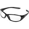 Kleenguard V40 Hellraiser Safety Eyewear - Ultraviolet Protection - Clear Lens - Black Frame - Flex-Point Temple, Wraparound Lens, Scratch Resistant, 