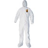 Kleenguard A40 Coveralls - Zipper Front, Elastic Wrists, Ankles, Hood & Boots - Medium Size - Liquid, Flying Particle Protection - White - Hood, Zippe