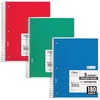 Mead 5-subject Spiral Notebook - 180 Sheets - Wire Bound - College Ruled - 7 1/2" x 10 1/2" - White Paper - Blue, Green, Red Cover - Divider, Compact,
