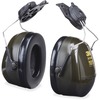 Peltor Optime Earmuff Cap-Mount Headset - Comfortable, Noise Reduction - Noise Protection - Foam, ABS Plastic, ABS Plastic - Black - 1 Each